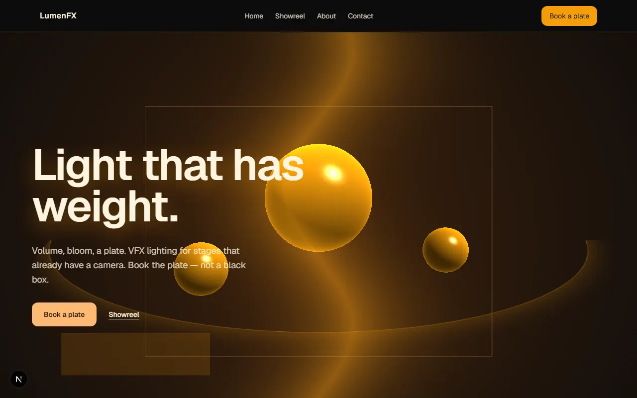 LumenFX storefront preview